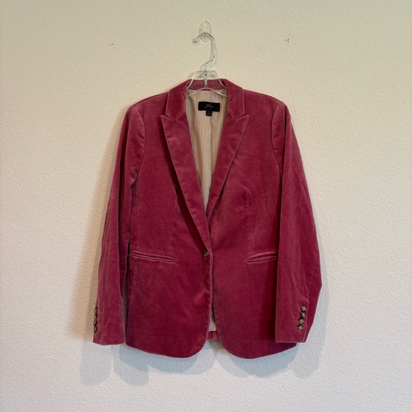 J. Crew Size 4 Pink Velvet Blazer - Picture 2 of 8